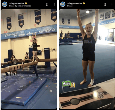 UCLA Gymnastics Team Snapchat Discover Story